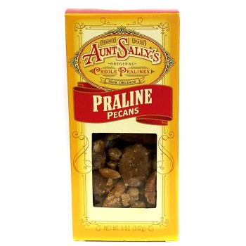 Aunt Sally's Praline Coated Pecans - 5oz Box Praline coated pecans from Aunt Sally's in a 5oz box