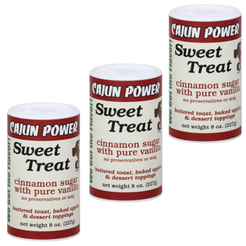 Cajun Power Sweet Treat Cinnamon Sugar with Pure Vanilla 8 oz Pack of 3 Cajun Power Sweet Treat Cinnamon Sugar with Pure Vanilla 8 oz Pack of 3