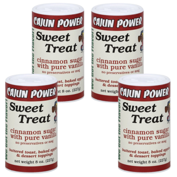 Cajun Power Sweet Treat Cinnamon Sugar with Pure Vanilla 8 oz Pack of 4 Cajun Power Sweet Treat Cinnamon Sugar with Pure Vanilla 8 oz Pack of 4