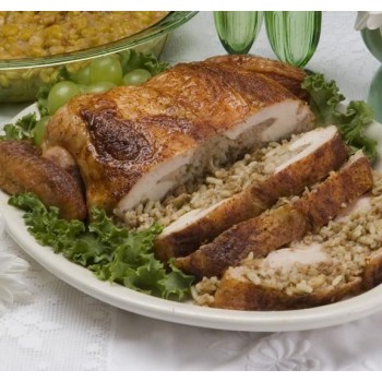 Deboned Chicken Stuffed with Rice, Beef & Pork Dressing