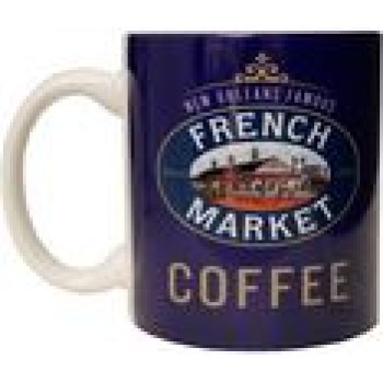 French Market Blue Ceramic Mug French Market Blue Ceramic Mug