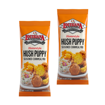 Louisiana Fish Fry Hush Puppy Seasoned Cornmeal Mix 7.5 oz - Pack of 2 Louisiana Fish Fry Hush Puppy Seasoned Cornmeal Mix 7.5 oz - Pack of 2