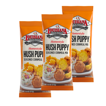 Louisiana Fish Fry Hush Puppy Seasoned Cornmeal Mix 7.5 oz - Pack of 3 Louisiana Fish Fry Hush Puppy Seasoned Cornmeal Mix 7.5 oz - Pack of 3