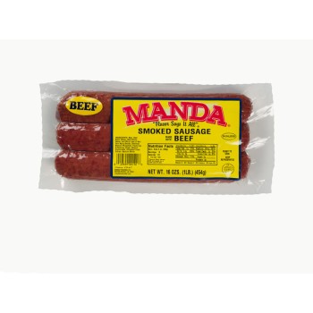 Manda's Smoked Beef Sausage 16 oz Manda's Smoked Beef Sausage 16 oz