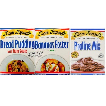 New Orleans Desserts Bundle - 1 each of Bread Pudding, Bananas Foster and Praline Dessert Mixes