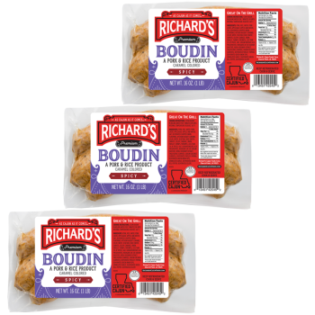 Richard's Hot Pork Boudin 16 oz Pack of 3 Richard's Hot Pork Boudin 16 oz Pack of 3
