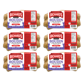 Richard's Pork Boudin Regular 16 oz Pack of 6