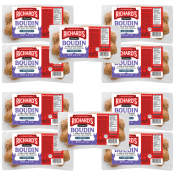 Richard's Smoked Pork Boudin 16 oz Pack of 10 Richard's Smoked Pork Boudin 16 oz Pack of 10