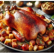 Whole Stuffed Duck with Country Sausage