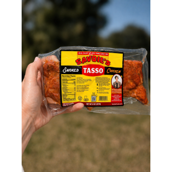 Savoie’s Smoked Chicken Tasso 8 oz Cajun seasoning meat Savoie’s Smoked Chicken Tasso 8 oz vacuum sealed Cajun seasoning meat