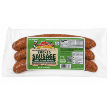 Tony Chachere’s Green Onion Smoked Sausage 12 oz Tony Chachere’s Green Onion Smoked Sausage 12 oz Cajun sausage links