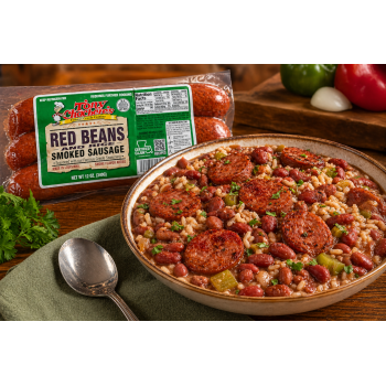 Tony Chachere’s Red Beans and Rice Smoked Sausage 12 oz Tony Chachere’s Red Beans and Rice Smoked Sausage 12 oz Cajun sausage